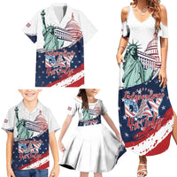 Personalized Fourth Of July Family Matching Summer Maxi Dress and Hawaiian Shirt Happy USA Independence Day