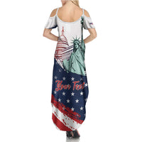 Personalized Fourth Of July Family Matching Summer Maxi Dress and Hawaiian Shirt Happy USA Independence Day