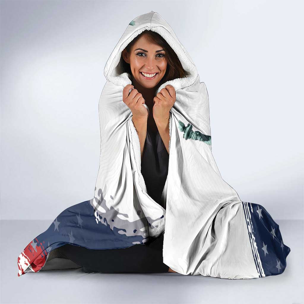 Fourth Of July Hooded Blanket Happy USA Independence Day