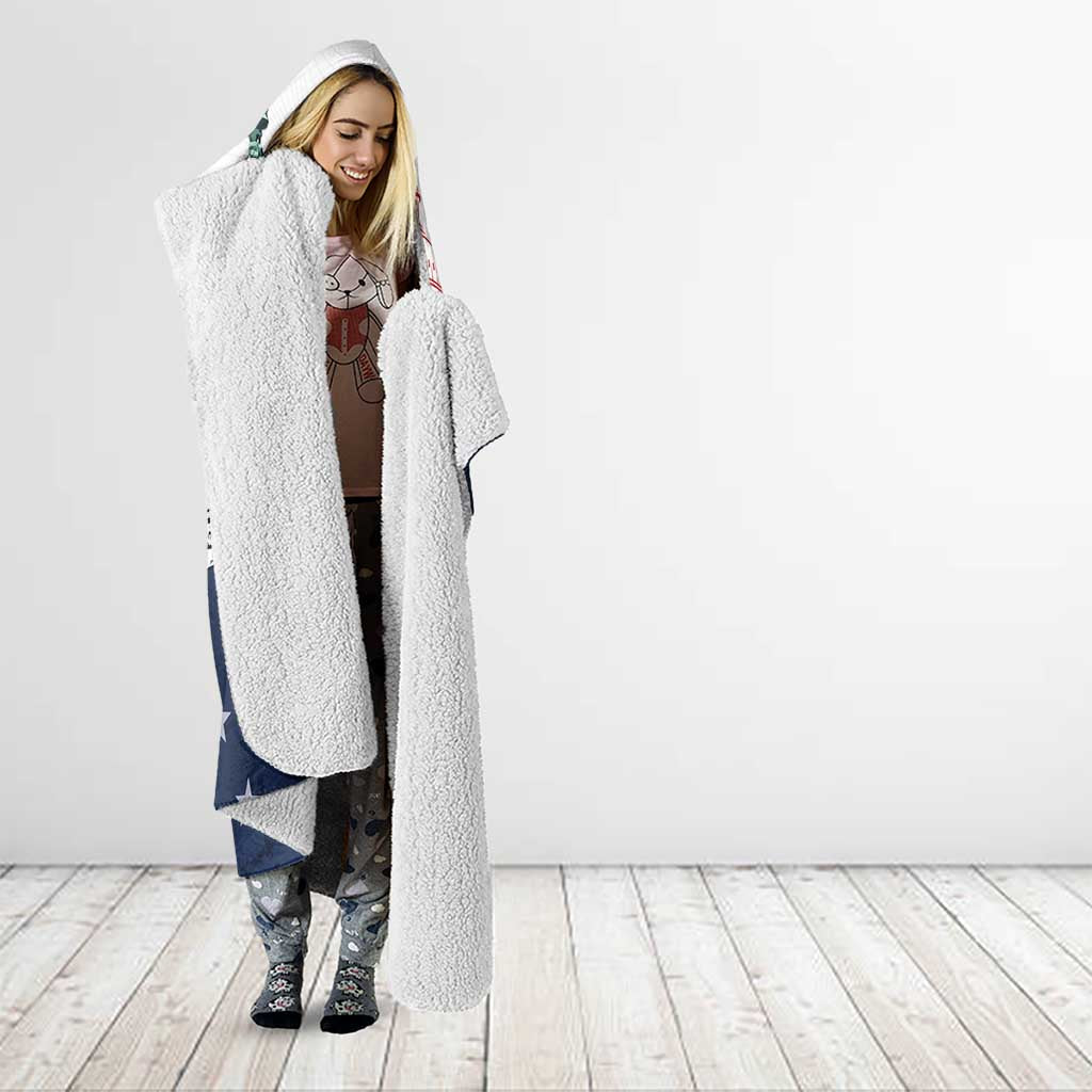 Fourth Of July Hooded Blanket Happy USA Independence Day