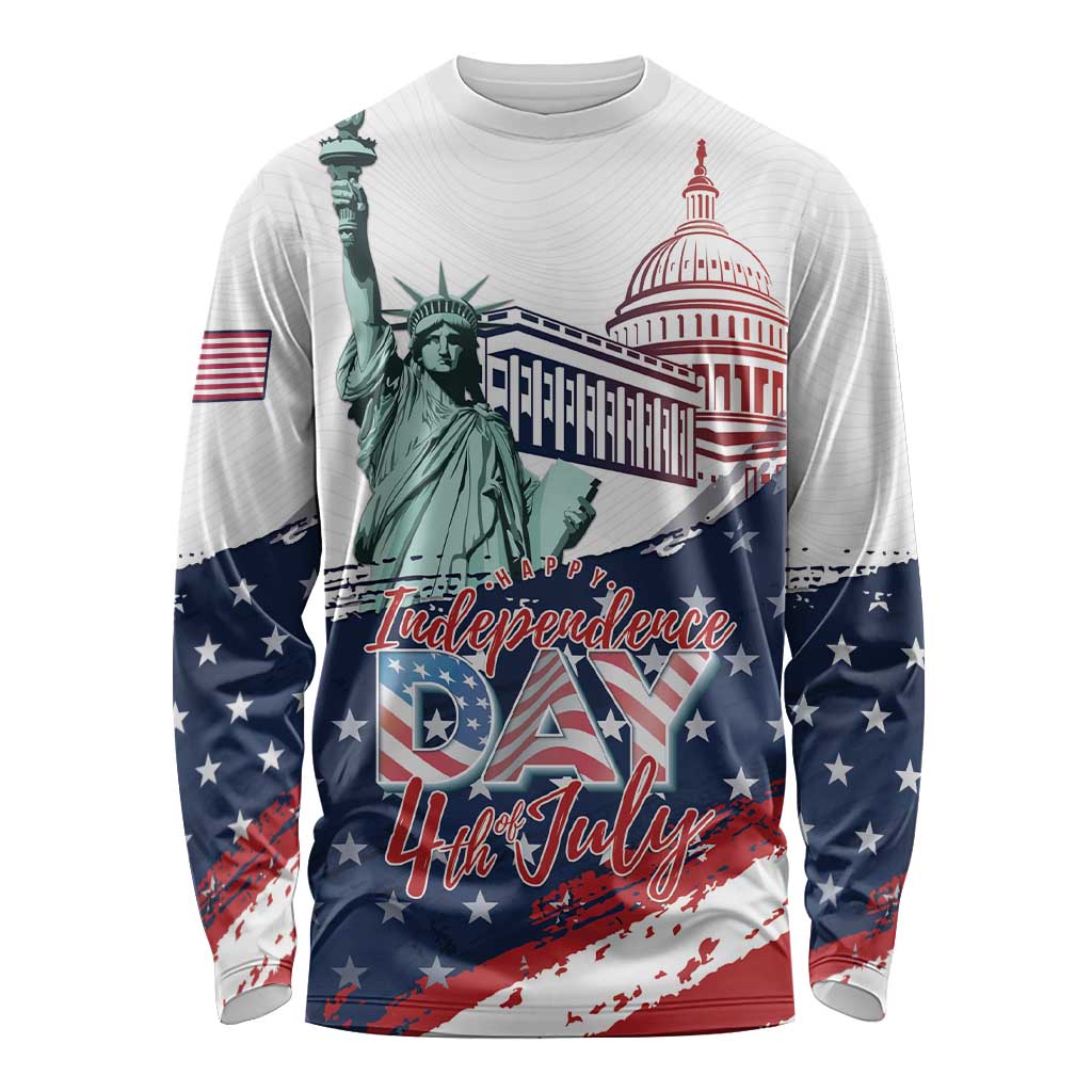 Personalized Fourth Of July Long Sleeve Shirt Happy USA Independence Day