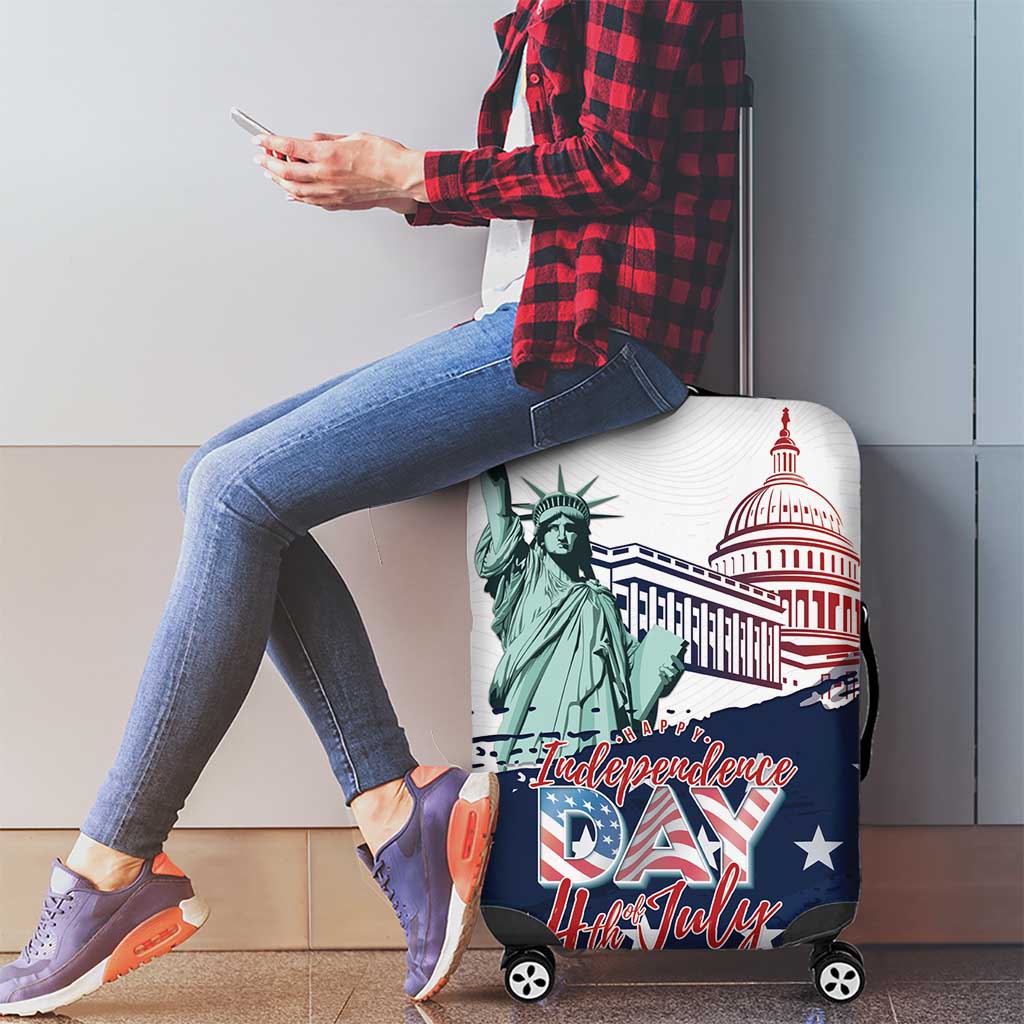 Fourth Of July Luggage Cover Happy USA Independence Day