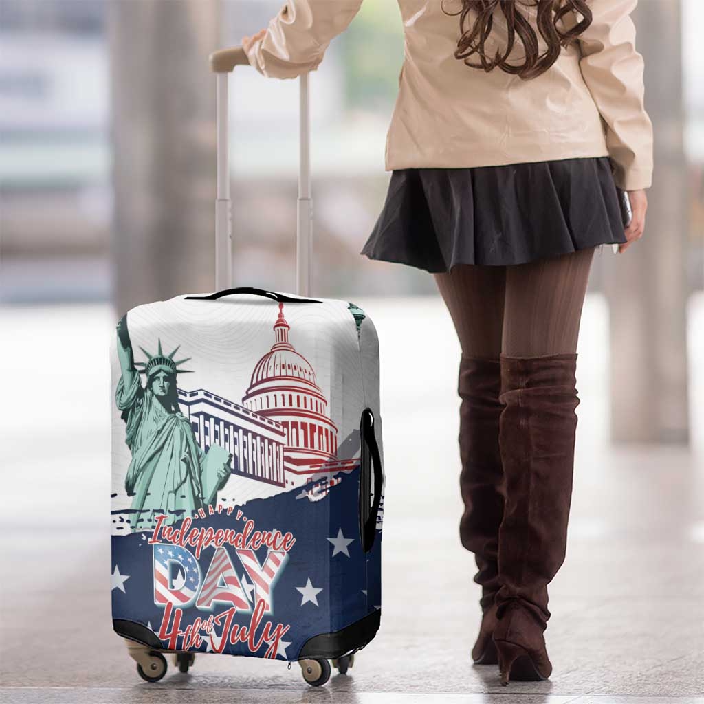 Fourth Of July Luggage Cover Happy USA Independence Day