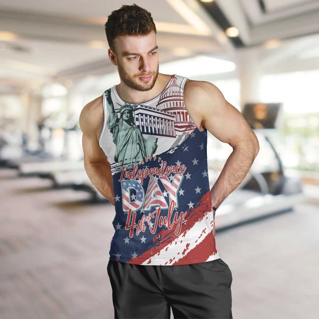 Personalized Fourth Of July Men Tank Top Happy USA Independence Day