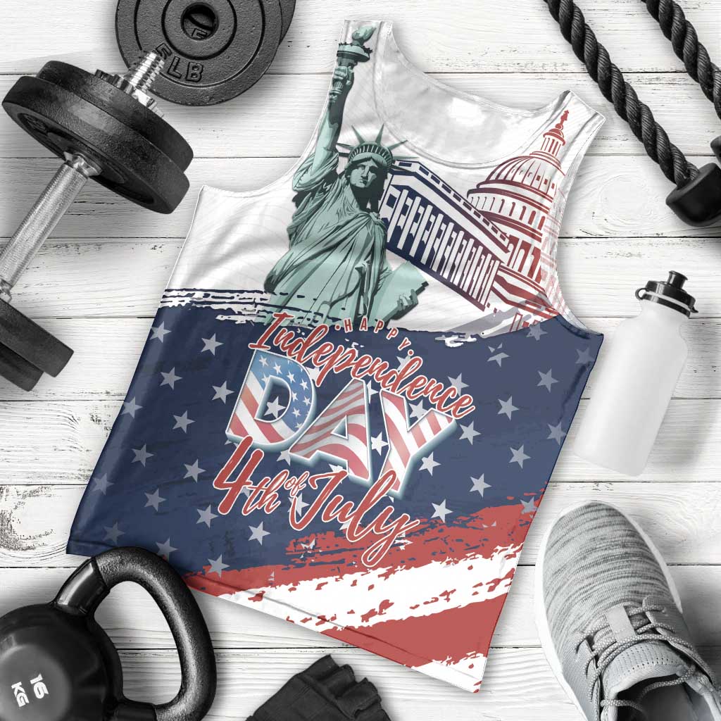 Personalized Fourth Of July Men Tank Top Happy USA Independence Day