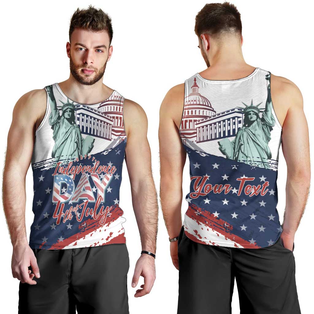 Personalized Fourth Of July Men Tank Top Happy USA Independence Day