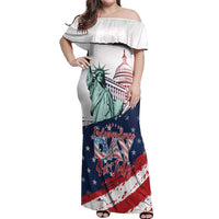 Personalized Fourth Of July Off Shoulder Maxi Dress Happy USA Independence Day