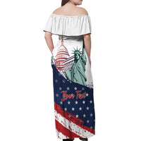 Personalized Fourth Of July Off Shoulder Maxi Dress Happy USA Independence Day