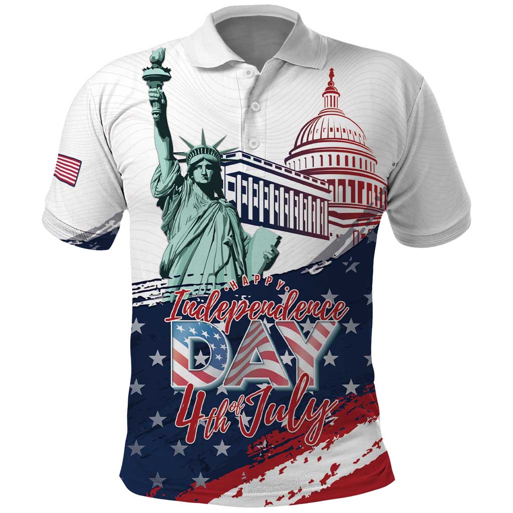 Personalized Fourth Of July Polo Shirt Happy USA Independence Day