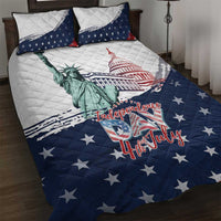 Fourth Of July Quilt Bed Set Happy USA Independence Day