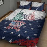 Fourth Of July Quilt Bed Set Happy USA Independence Day