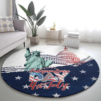 Fourth Of July Round Carpet Happy USA Independence Day