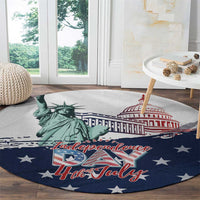 Fourth Of July Round Carpet Happy USA Independence Day