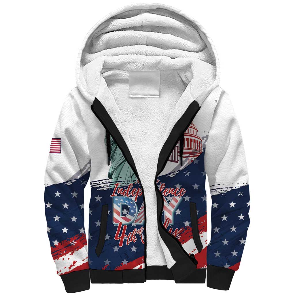 Personalized Fourth Of July Sherpa Hoodie Happy USA Independence Day