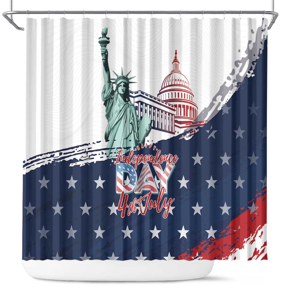 Fourth Of July Shower Curtain Happy USA Independence Day