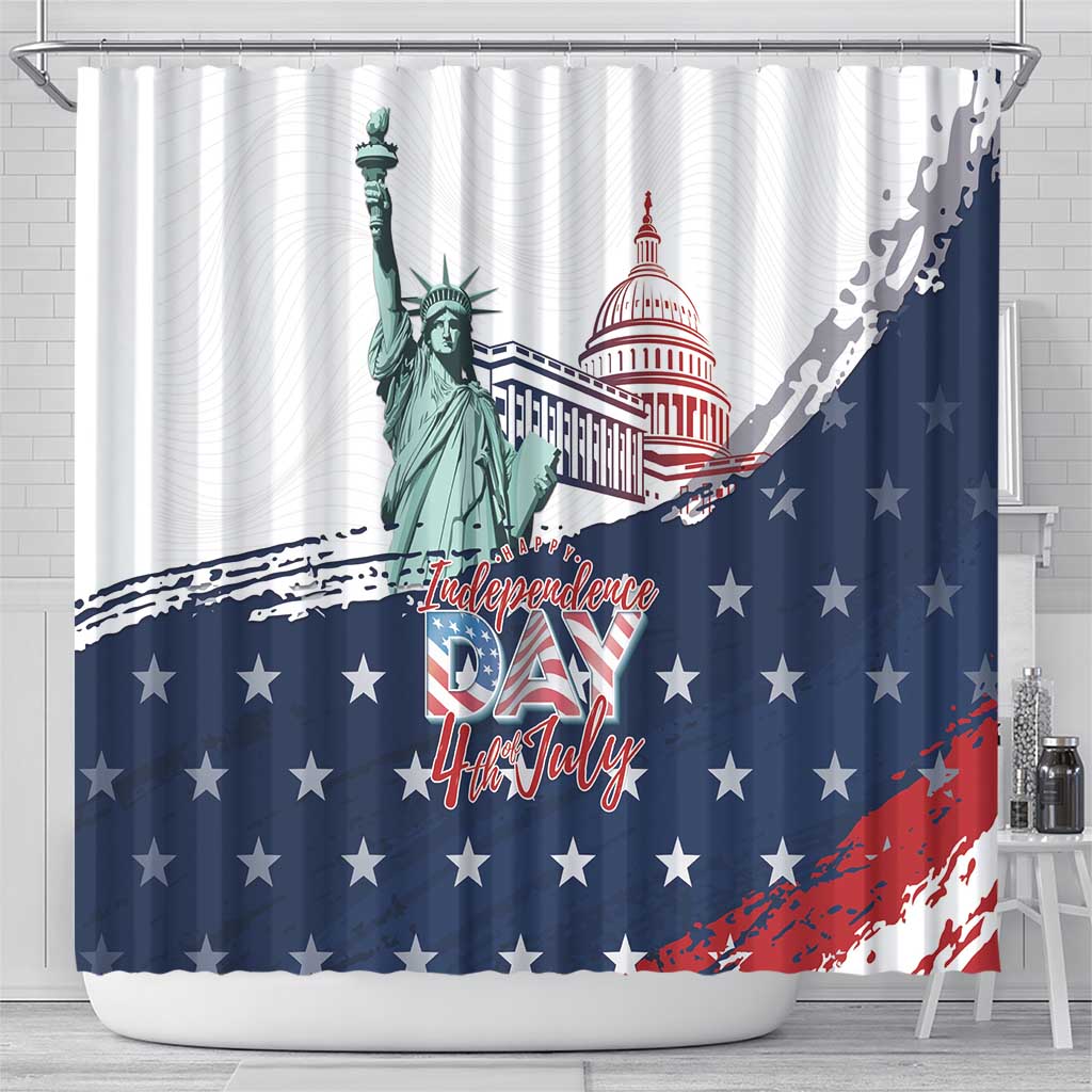 Fourth Of July Shower Curtain Happy USA Independence Day