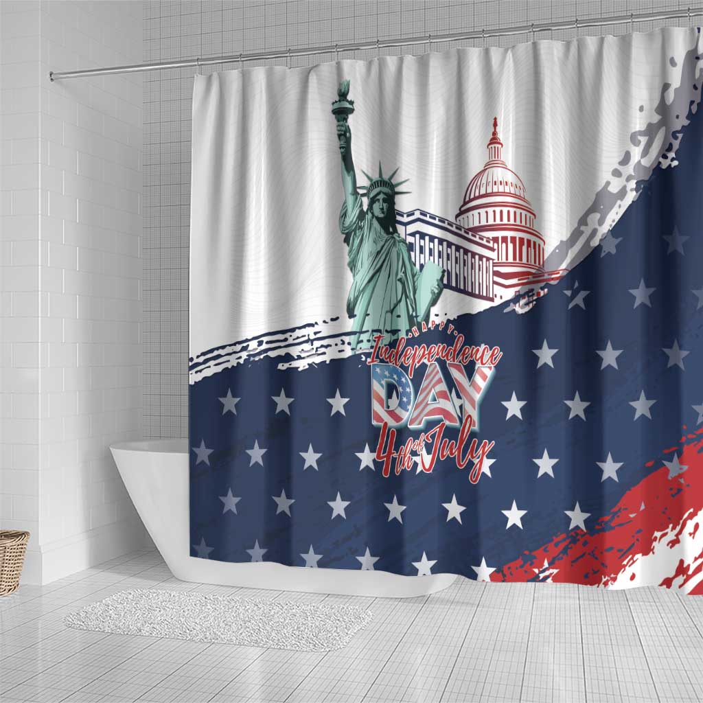 Fourth Of July Shower Curtain Happy USA Independence Day