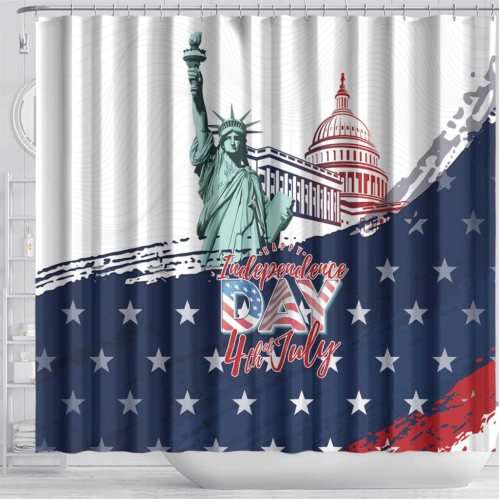 Fourth Of July Shower Curtain Happy USA Independence Day