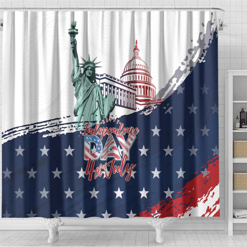 Fourth Of July Shower Curtain Happy USA Independence Day