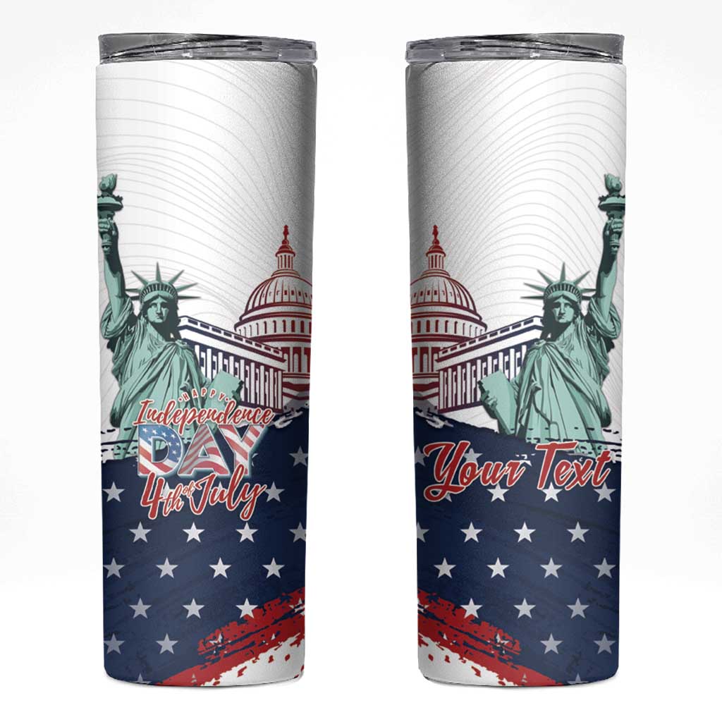 Personalized Fourth Of July Skinny Tumbler Happy USA Independence Day