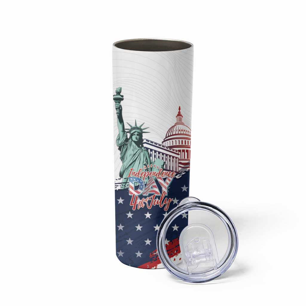 Personalized Fourth Of July Skinny Tumbler Happy USA Independence Day
