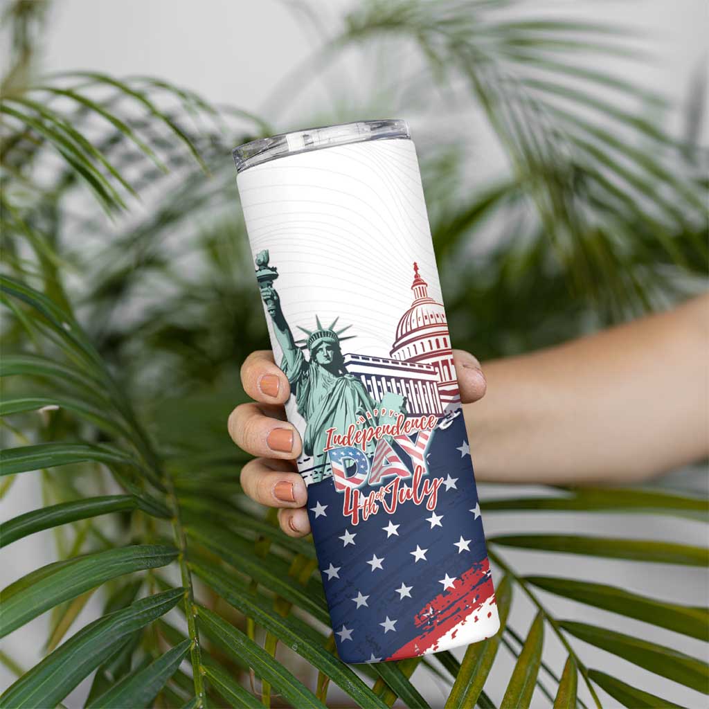 Personalized Fourth Of July Skinny Tumbler Happy USA Independence Day