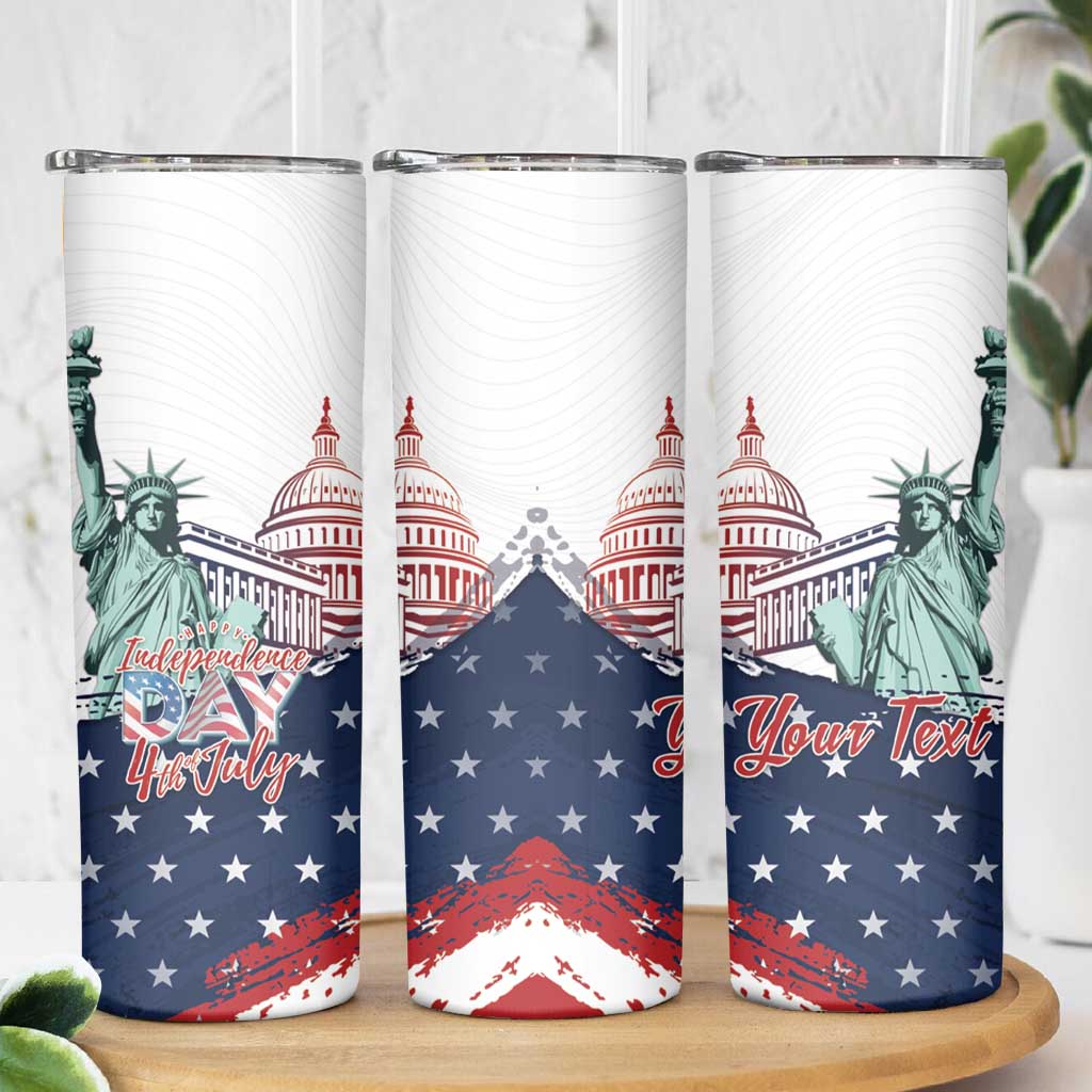 Personalized Fourth Of July Skinny Tumbler Happy USA Independence Day