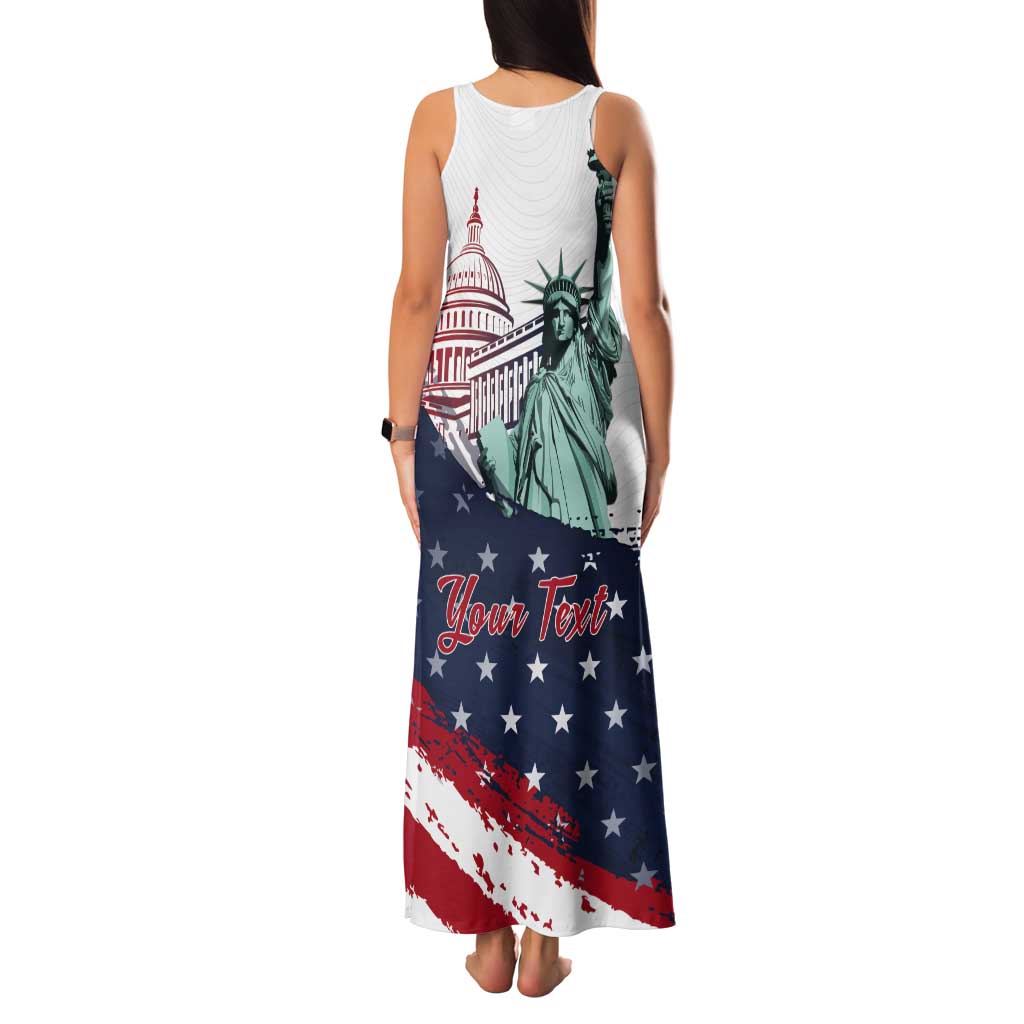Personalized Fourth Of July Tank Maxi Dress Happy USA Independence Day