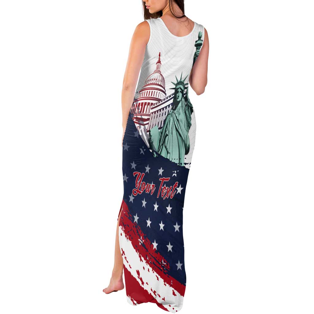Personalized Fourth Of July Tank Maxi Dress Happy USA Independence Day