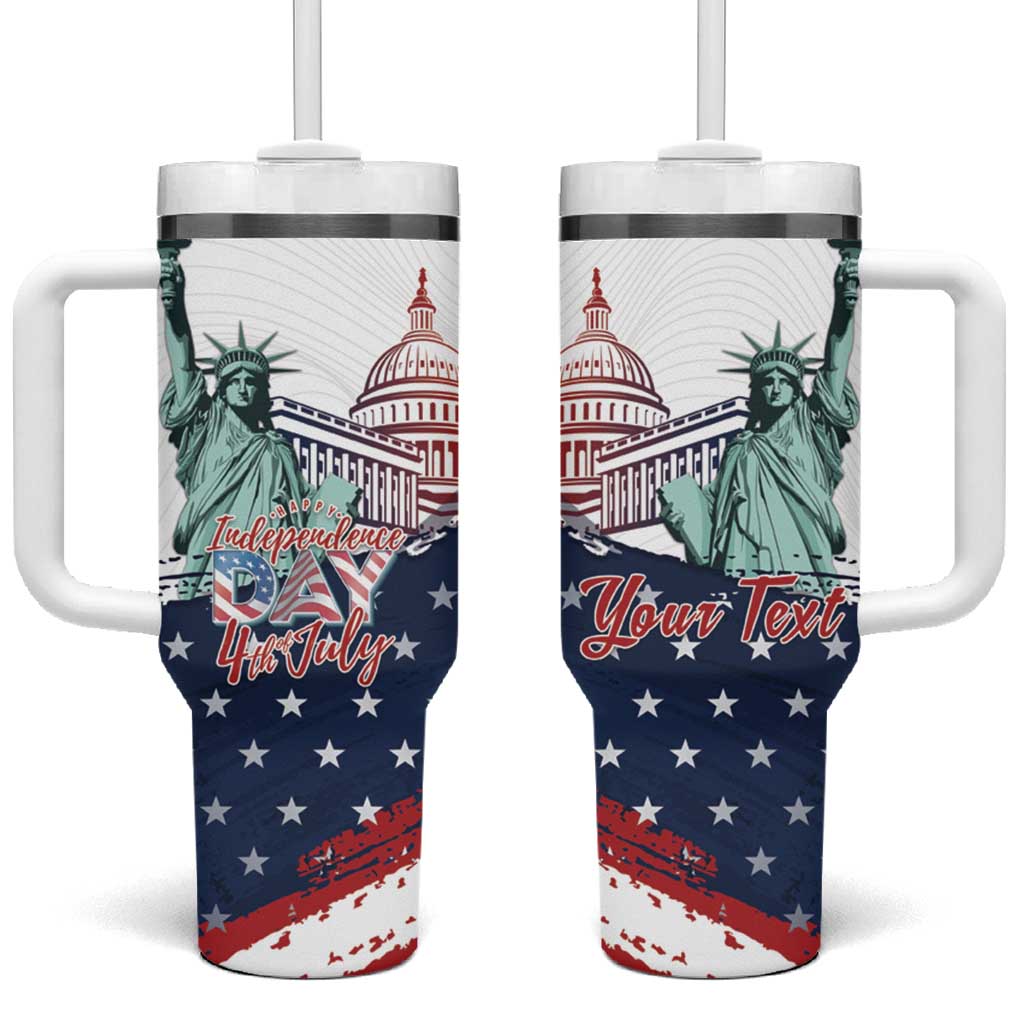 Personalized Fourth Of July Tumbler With Handle Happy USA Independence Day