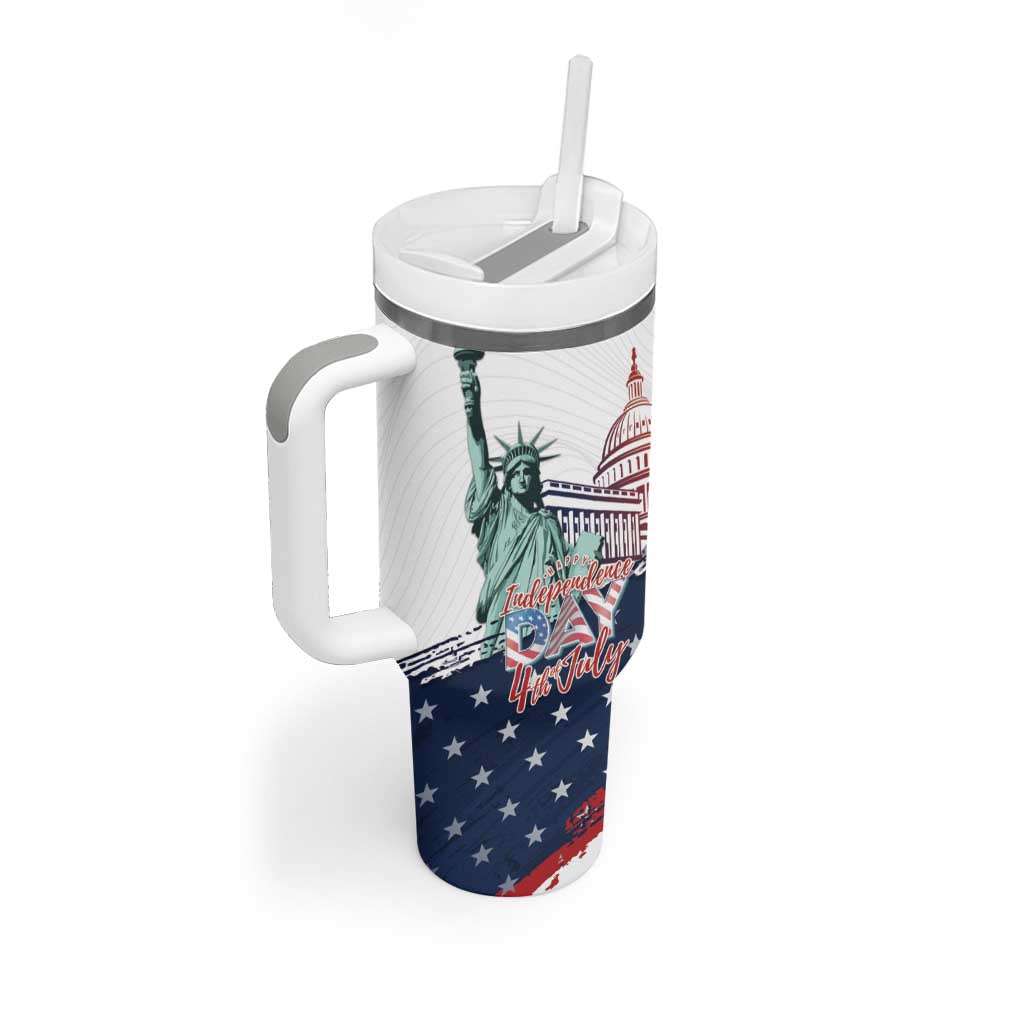Personalized Fourth Of July Tumbler With Handle Happy USA Independence Day