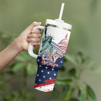 Personalized Fourth Of July Tumbler With Handle Happy USA Independence Day