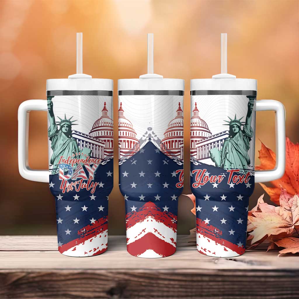 Personalized Fourth Of July Tumbler With Handle Happy USA Independence Day