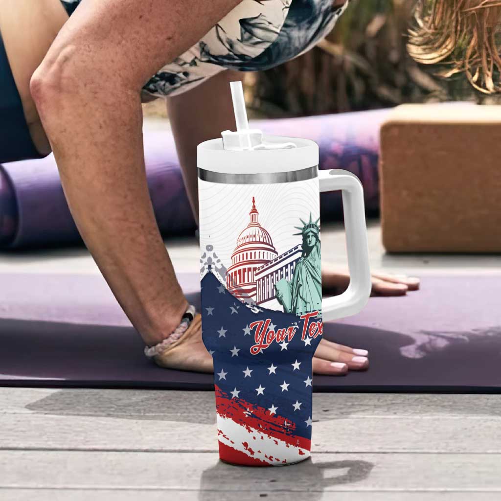 Personalized Fourth Of July Tumbler With Handle Happy USA Independence Day