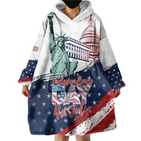 Personalized Fourth Of July Wearable Blanket Hoodie Happy USA Independence Day