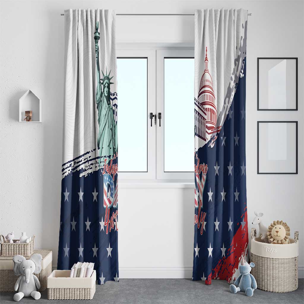 Fourth Of July Window Curtain Happy USA Independence Day