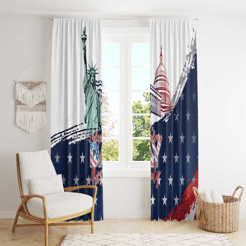Fourth Of July Window Curtain Happy USA Independence Day