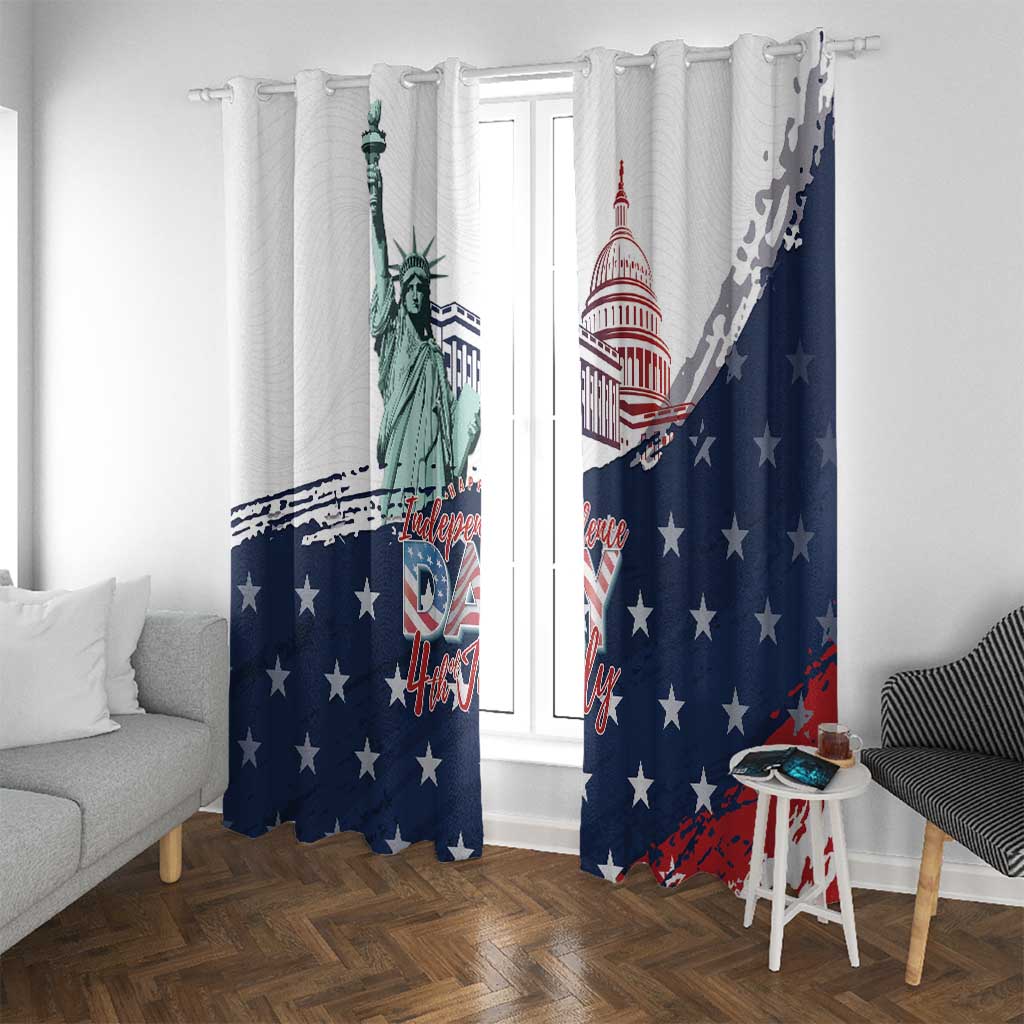 Fourth Of July Window Curtain Happy USA Independence Day