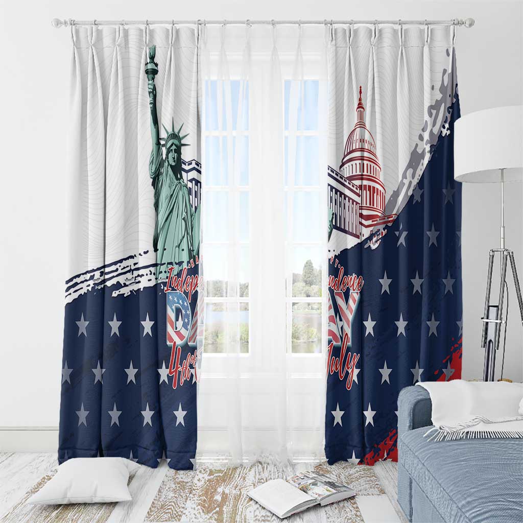 Fourth Of July Window Curtain Happy USA Independence Day