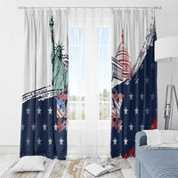 Fourth Of July Window Curtain Happy USA Independence Day