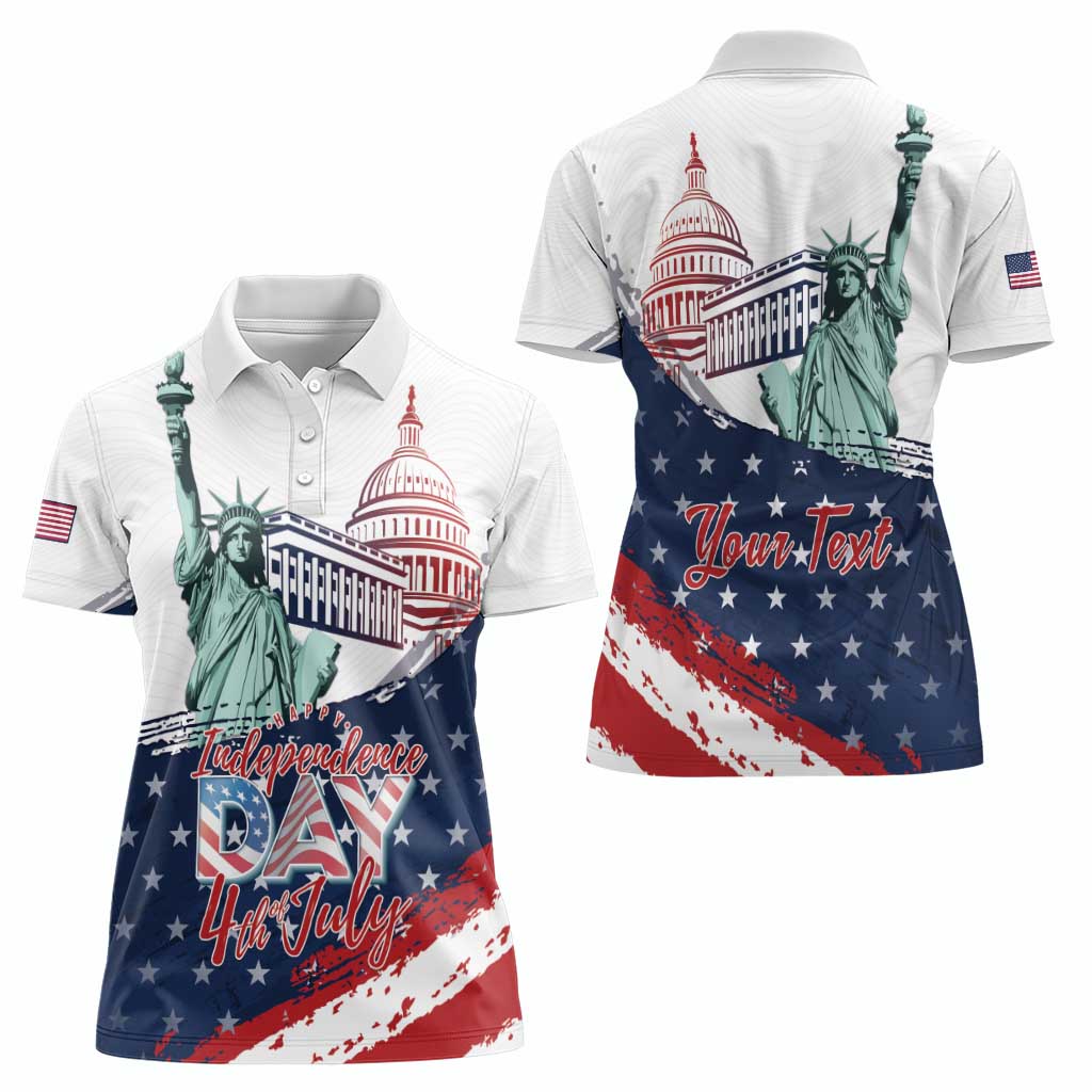 Personalized Fourth Of July Women Polo Shirt Happy USA Independence Day
