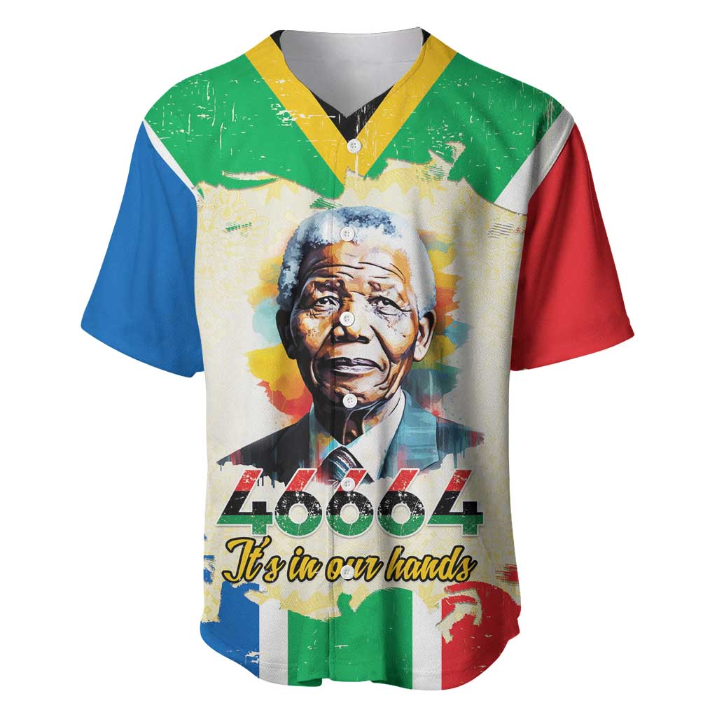 Nelson Mandela International Day 46664 Baseball Jersey Its In Our Hands - Batik Pattern