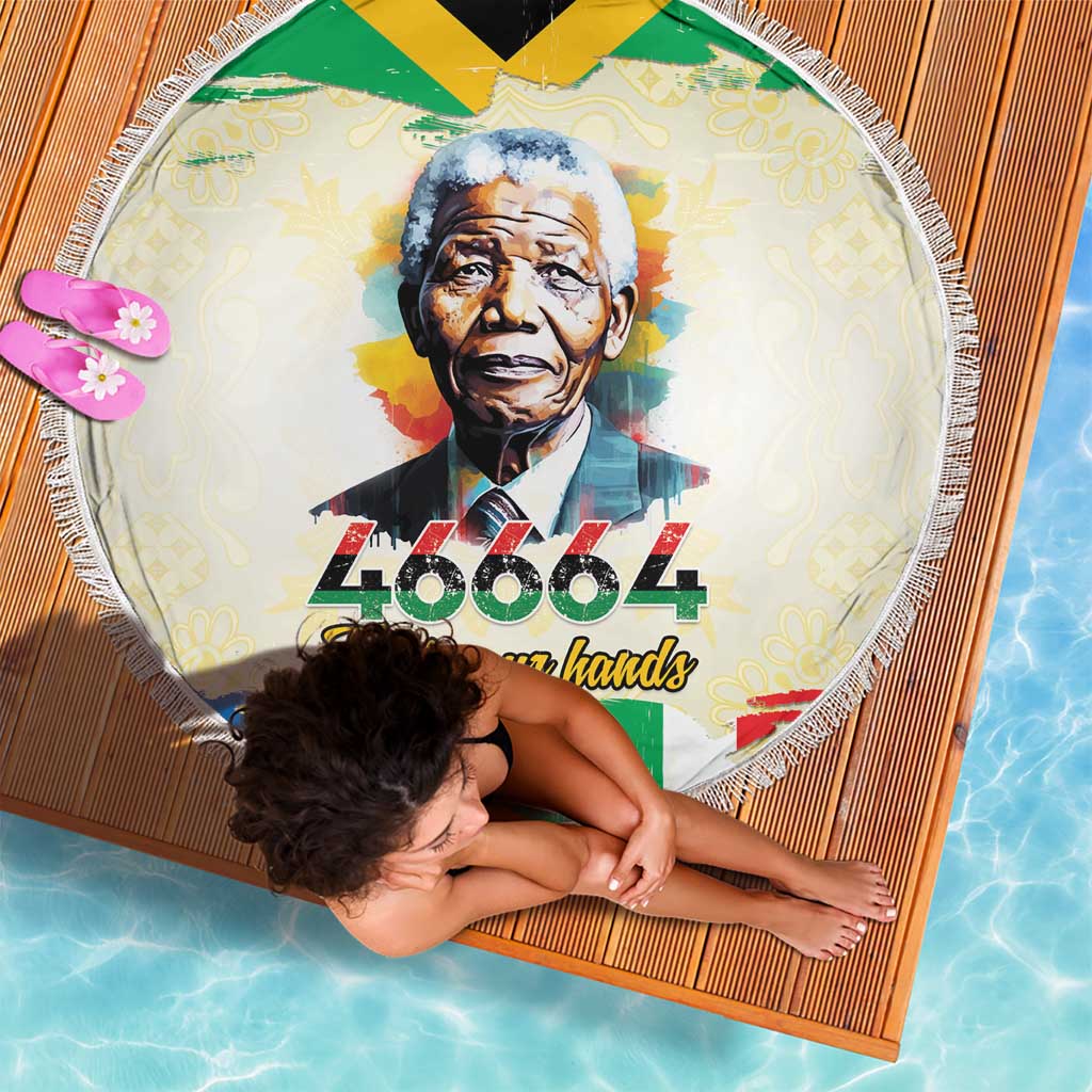 Nelson Mandela International Day 46664 Beach Blanket Its In Our Hands - Batik Pattern