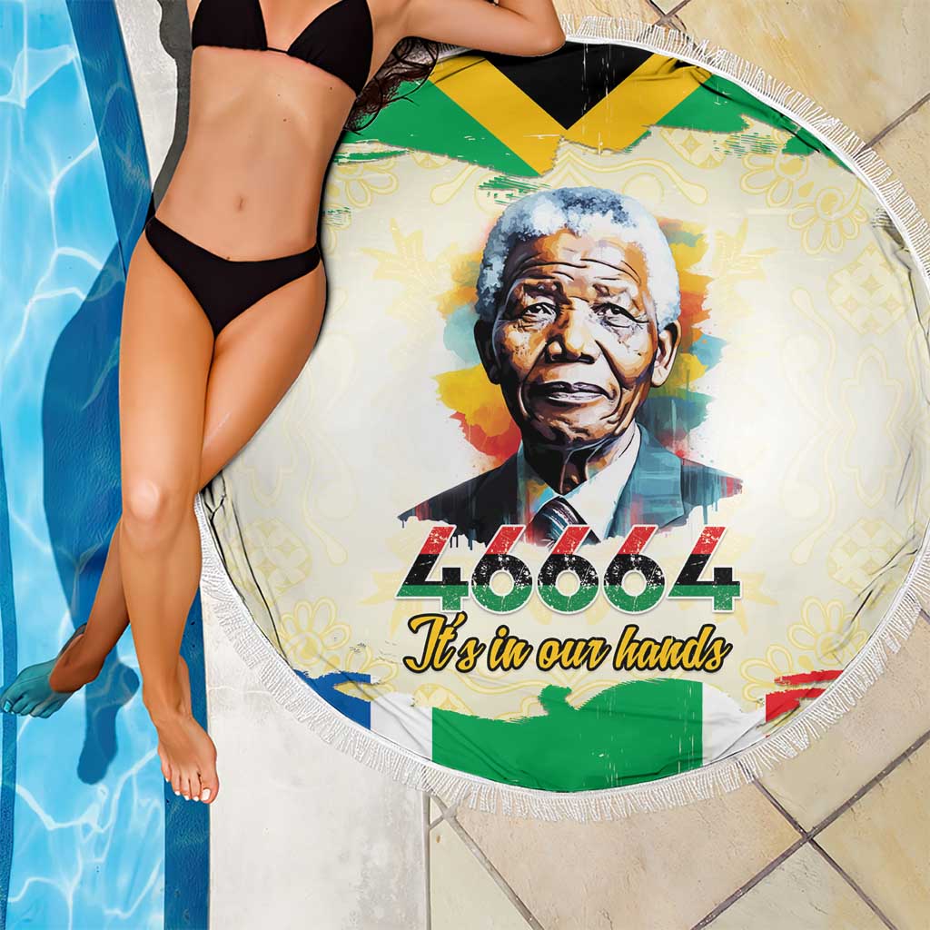 Nelson Mandela International Day 46664 Beach Blanket Its In Our Hands - Batik Pattern