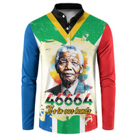 Nelson Mandela International Day 46664 Button Sweatshirt Its In Our Hands - Batik Pattern
