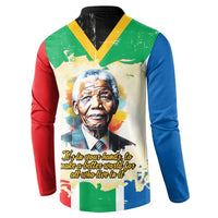 Nelson Mandela International Day 46664 Button Sweatshirt Its In Our Hands - Batik Pattern