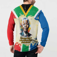 Nelson Mandela International Day 46664 Button Sweatshirt Its In Our Hands - Batik Pattern