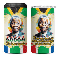 Nelson Mandela International Day 46664 4 in 1 Can Cooler Tumbler Its In Our Hands - Batik Pattern
