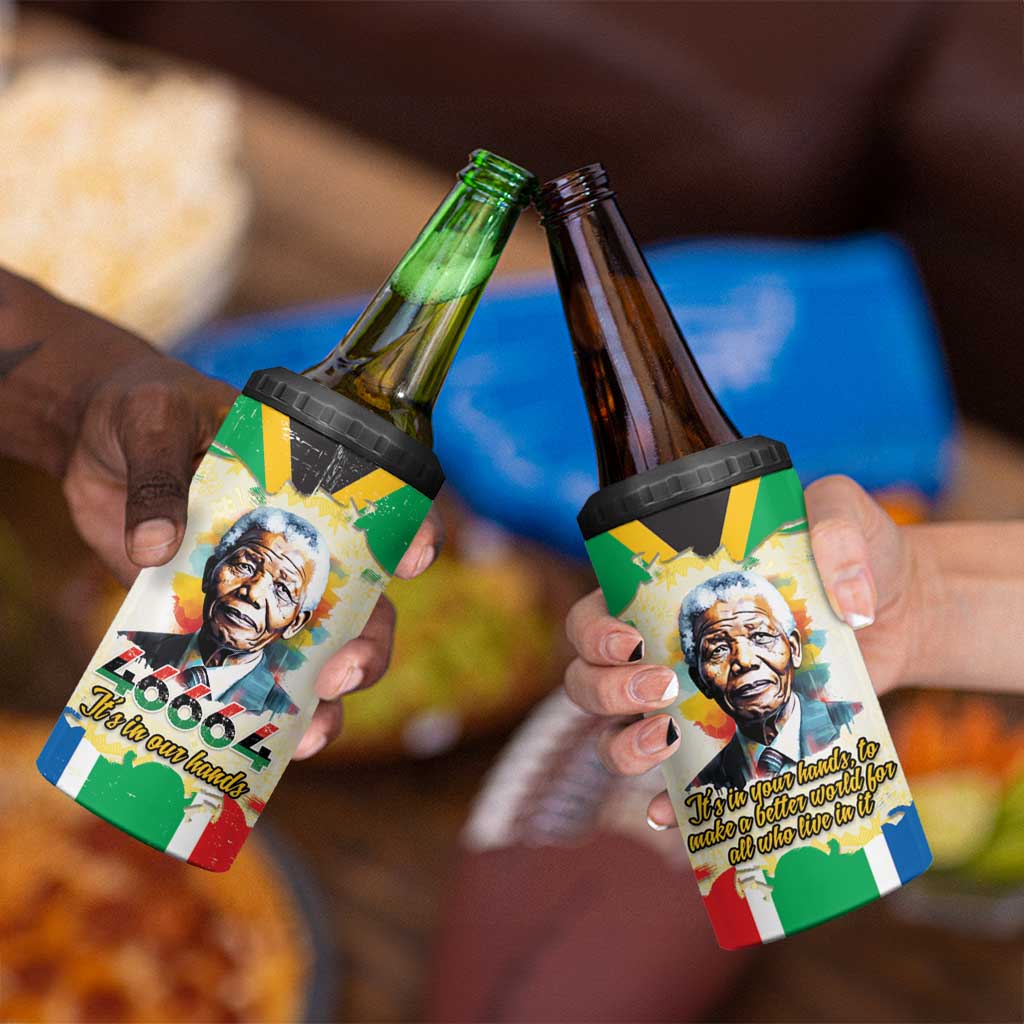 Nelson Mandela International Day 46664 4 in 1 Can Cooler Tumbler Its In Our Hands - Batik Pattern