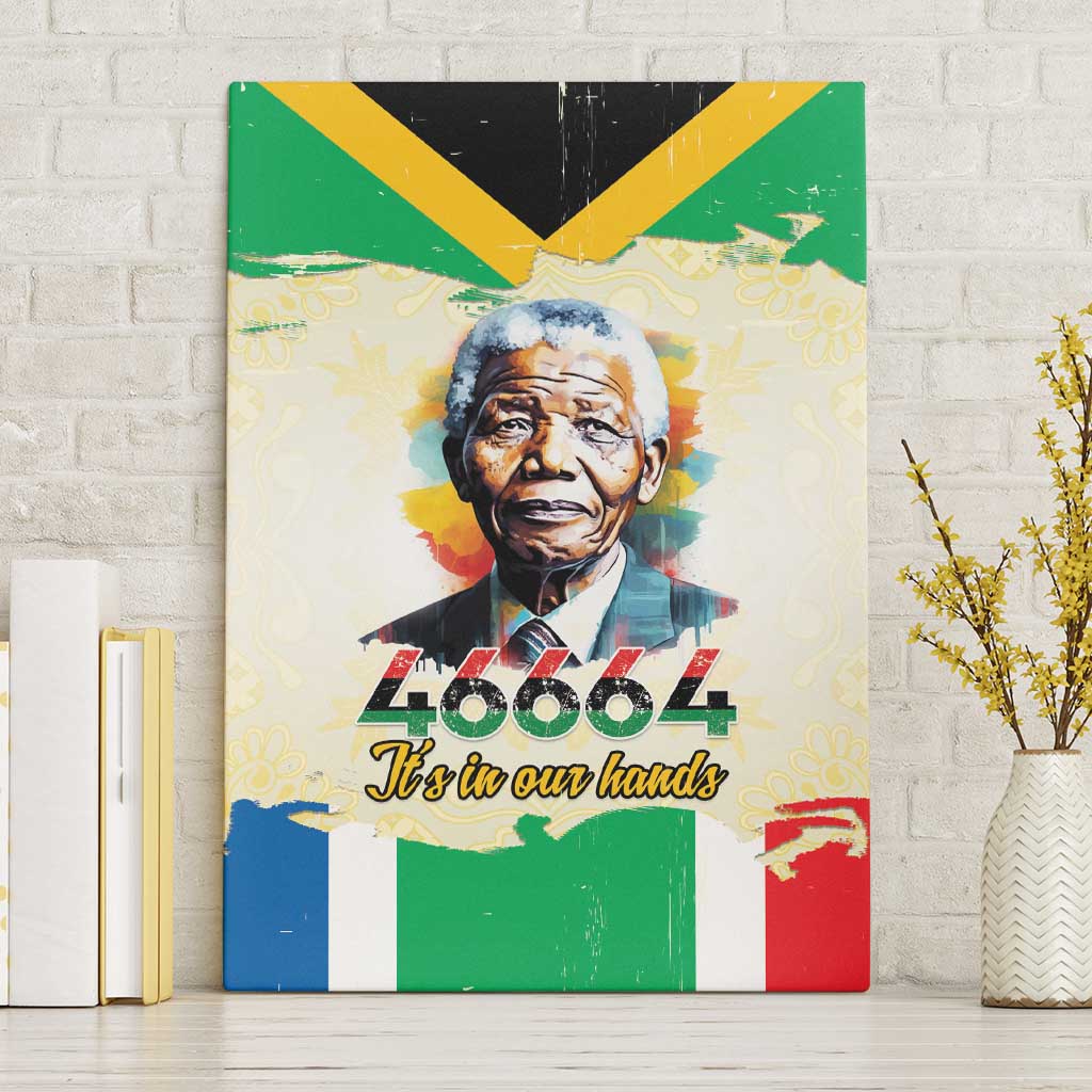 Nelson Mandela International Day 46664 Canvas Wall Art Its In Our Hands - Batik Pattern